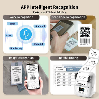 Phomemo M110 Etikettendrucker,Bluetooth Beschriftungsgerät Selbstklebend Etikettiergerät Tragbarer L