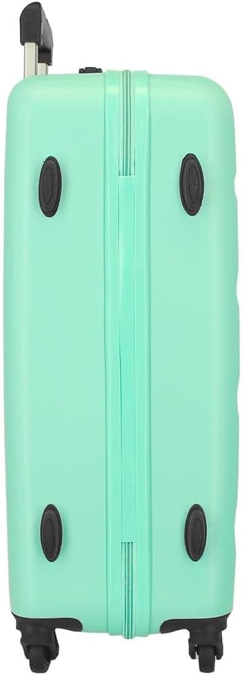 Roll Road Flex Grosser Koffer Grün 51x74x28 cms Hartschalen ABS Kombinationsschloss 91L 3,8Kgs 4 Räd