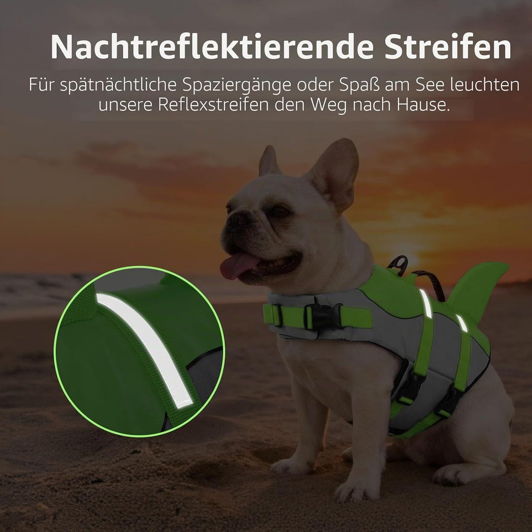 CITÉTOILE Schwimmweste Hunde Hai, Leicht und Sicher für Wassersport, hundeschwimmweste mit Griff und