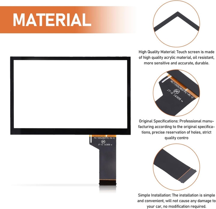Auto Touchscreen Glas, Auto LCD Touchscreen Digitizer TDO‑WVGA0633F00039 CD DVD Touchscreen Digitize