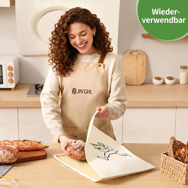 Brotbeutel, 2 Stück 43.2 * 33 wiederverwendbare Bienenwachs-Brotbeutel, die für Brot, Obst und Gemüs