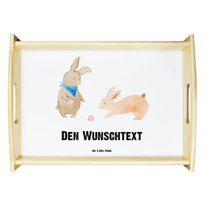 Mr. & Mrs. Panda Serviertablett Bedrucken Hasen Muschel - Personalisierte Geschenke, Muscheln, Stran