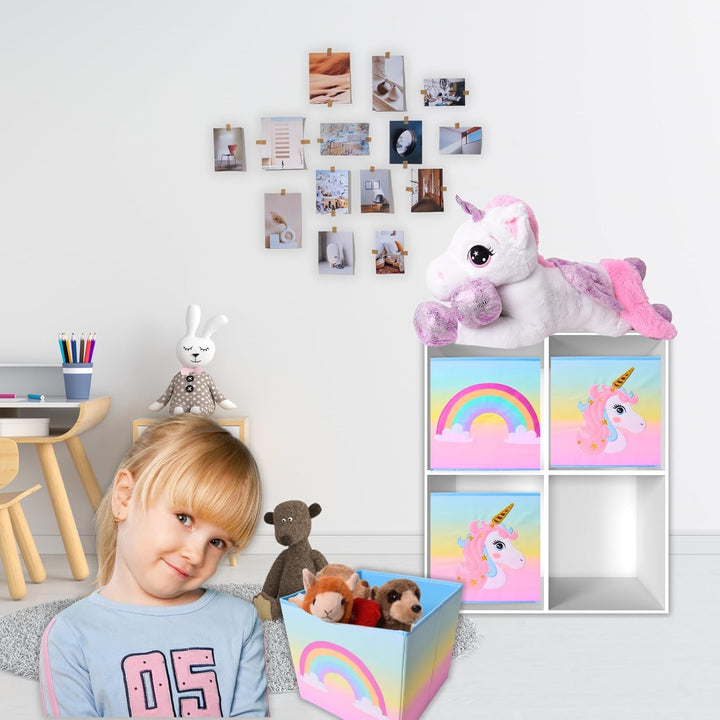 TE-Trend Einhorn Motiv Regal Aufbewahrungsbox Kinder Kinderzimmer Faltbox Aufbewahrungskorb bestickt