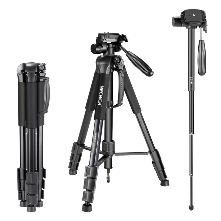 Neewer Tragbarer 177cm Aluminium Legierung Kamera Stativ Einbeinstativ mit 3-Wege-Drehgelenk Pan Hea