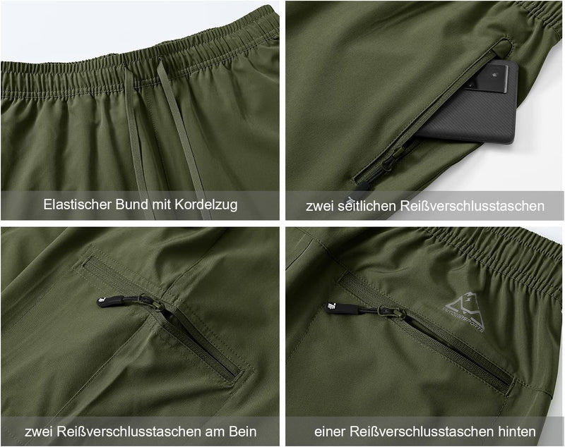 YSENTO Herren Kurze Wanderhose Leichte Sommer Kurze Outdoor Cargohose Schnelltrocknend Kurze Trekkin