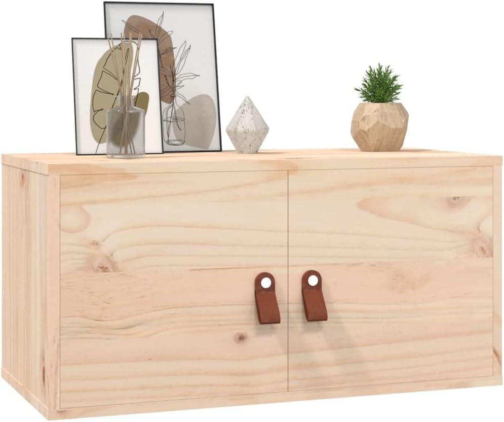 WIFESE 60x30x30 cm Wandschrank TV Schrank mit 2 Türen Hängeschrank Bücherregal Schweberegal Lagersch