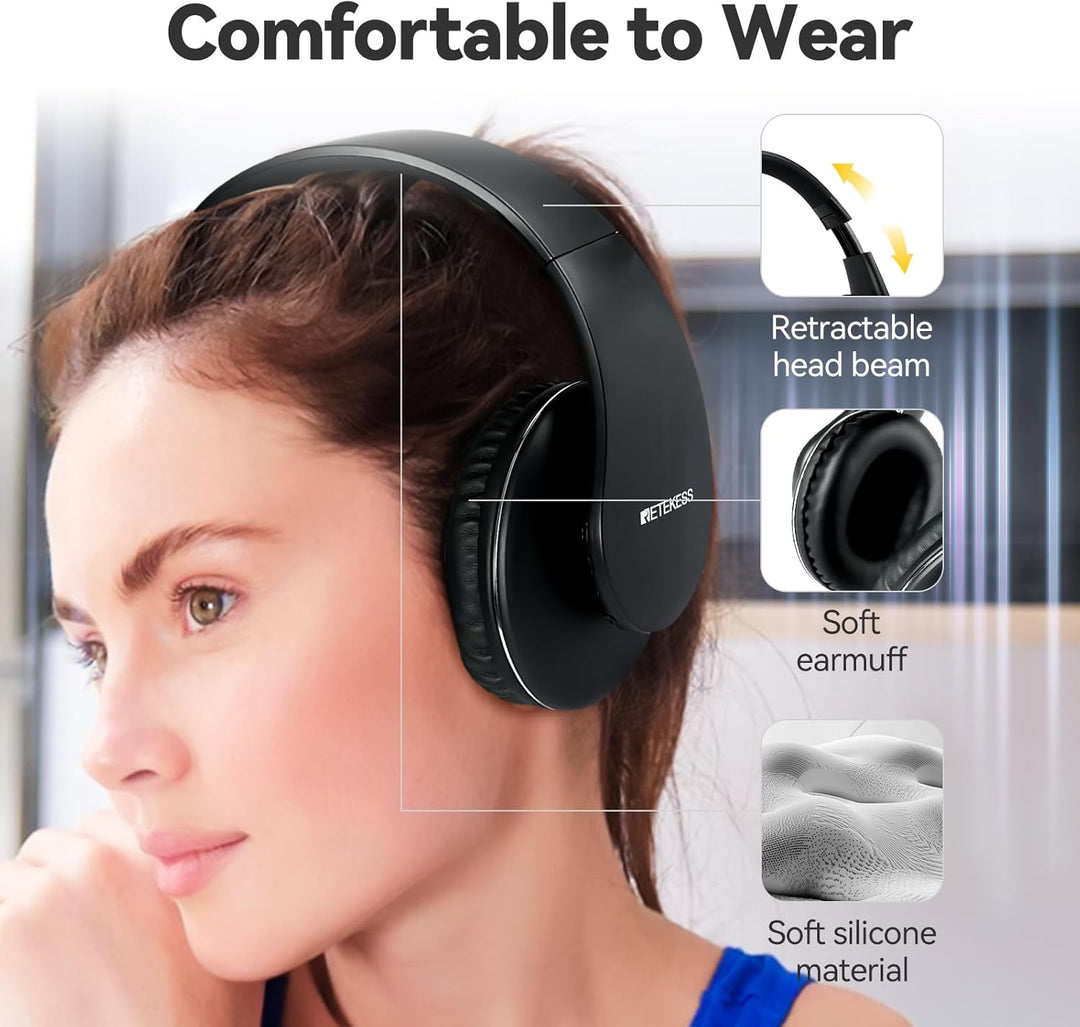 Retekess TA005P Funkkopfhörer für TV, Over-Ear kabellose kopfhörer mit RF, Verbesserte Version der Z