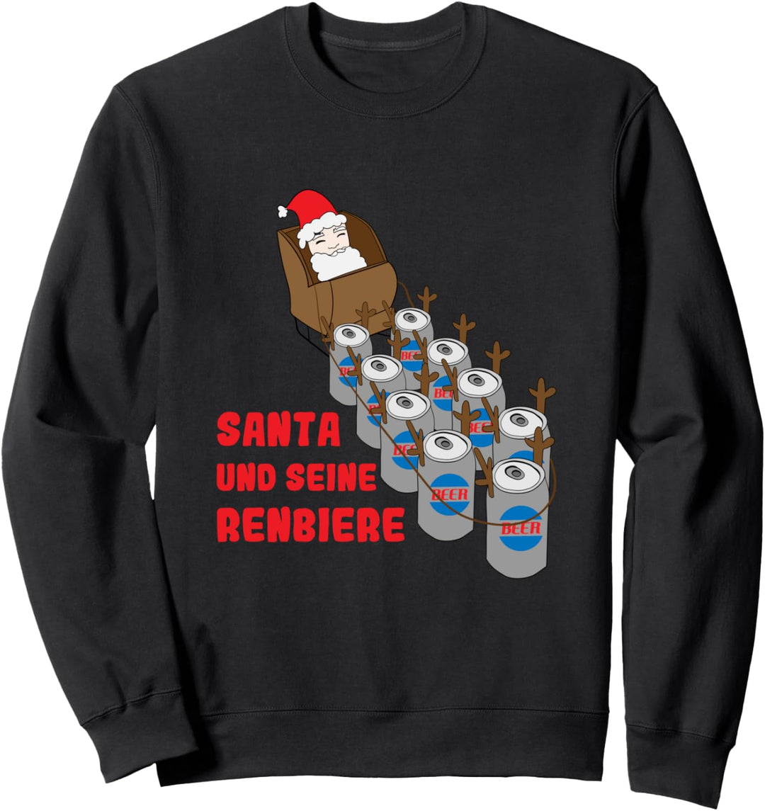 Santa und seine Renbiere! Biertrinker Sweatshirt