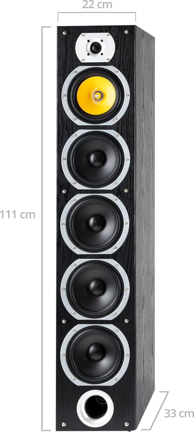 Bennett & Ross Exosphere 4-Wege HiFi Standlautsprecher Paar (200W RMS, 6,5" Subwoofer, 6,5" Tieftöne