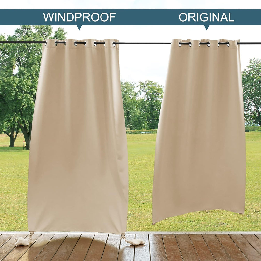 PONY DANCE Outdoor Gardinen Wasserdicht Pavillon &amp; Terrasse Vorhänge mit Gewichteten Säcken Outdoorv