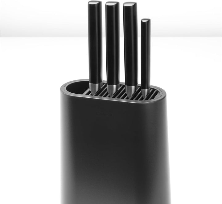 Brabantia Profile Messerblock mit Zusatzfach, Kunststoff, Dark Grey, 129889