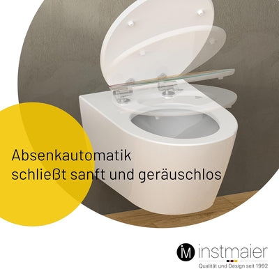 instmaier WC Sitz mit Motiv | Palme in der Sonne | Toilettensitz mit Absenkautomatik | Klodeckel aus