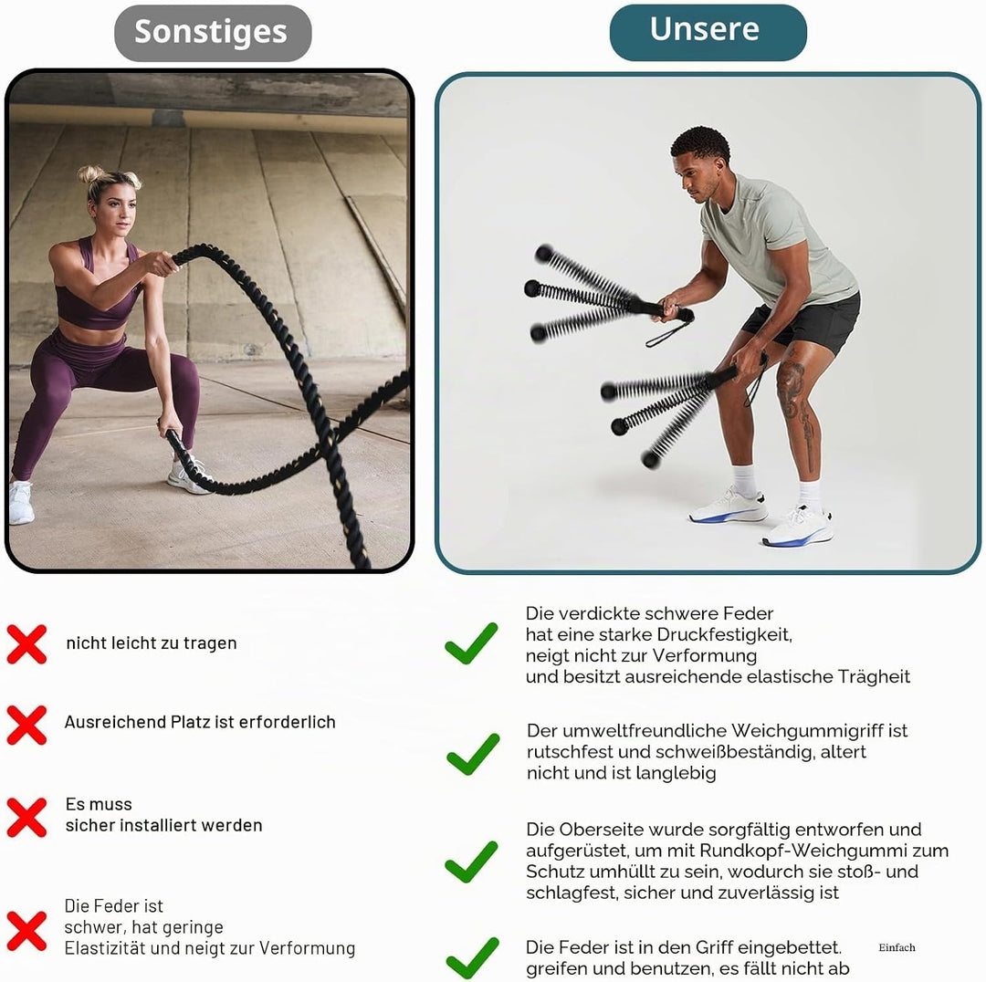 Seillose Kampfseile 2 Stück Kampfseil Ohne Seil Tragbar Kabellose Kampfseile Gewichtete Battle Rope
