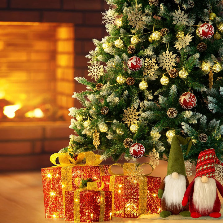 GIGALUMI Künstlicher Weihnachtsbaum mit Schnee-Effekt 180cm 1100 Spitzen Tannenbaum mit beschneiten
