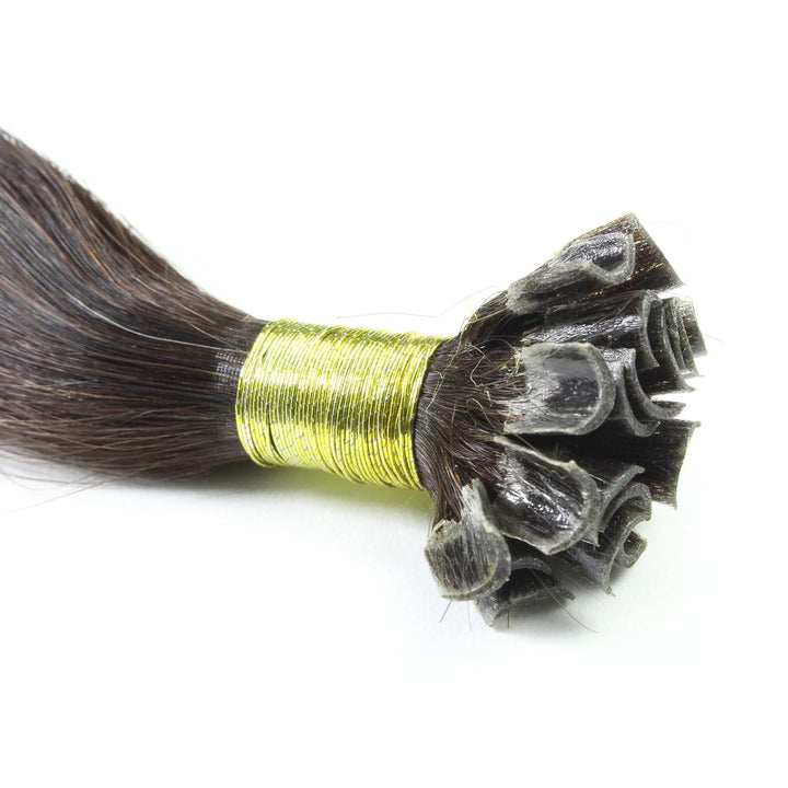 hair2heart Extensions Echthaar Bondings Glatt - 150 Strähnen 0.5g 50cm Naturschwarz 