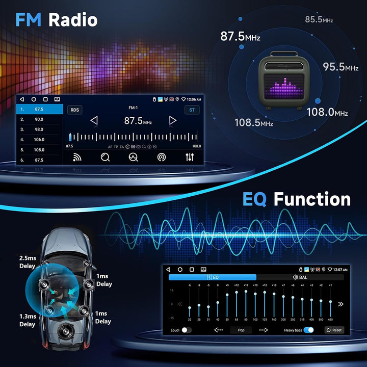 Inefala Android 15 Autoradio 1 Din mit drahtlosem CarPlay und Android Auto, 6,9 Zoll Auto Bildschirm