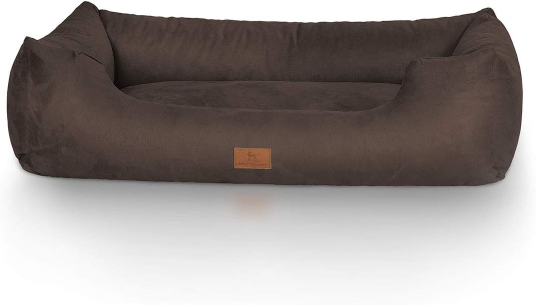 Knuffelwuff Hundebett Dreamline aus Velours XL 105 x 75cm Braun