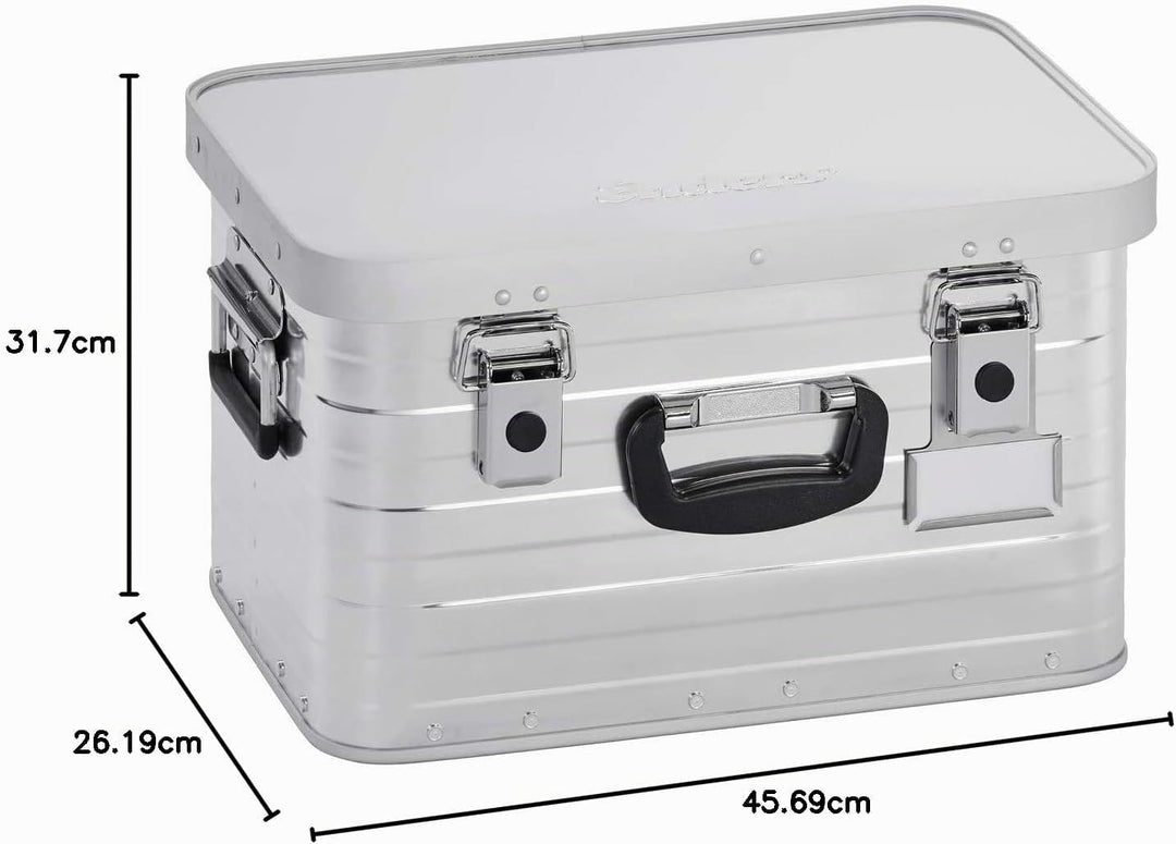 Enders Alubox 29 L mit Schloss Set - Aluminium Box 0,8 mm Wandstärke, spritzwasserdicht, stapelbar -