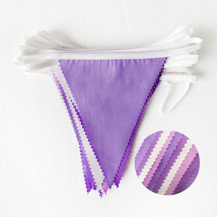 Pink Blume 32Ft Lila und Weiss Wimpel Banner Stoff Dreieck Flagge Baumwolle Tuch Girlande Kit für Ho