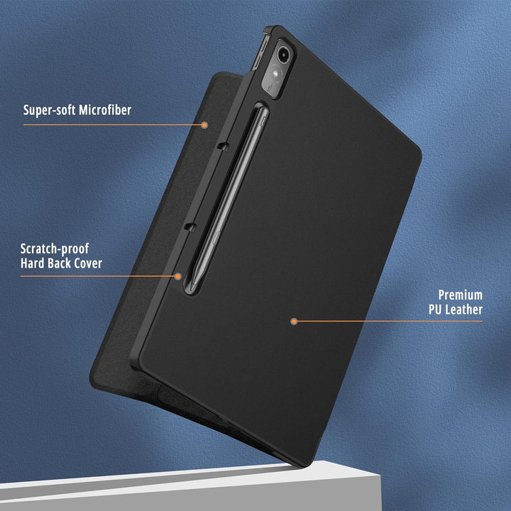 EasyAcc Hülle Kompatibel mit Lenovo Tab P12 2023 TB370FU mit Stifthalter, Ultra Dünn Case mit Standf