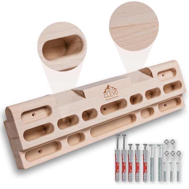Clevo - Hangboard für Kletten und Bouldern - Climbing Trainingsboard Hangboard Klettern Aufhängung f
