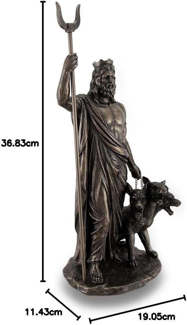 Unbekannt Bronze Finish Griechische Gott Hades und Cerberus Statue Skulptur