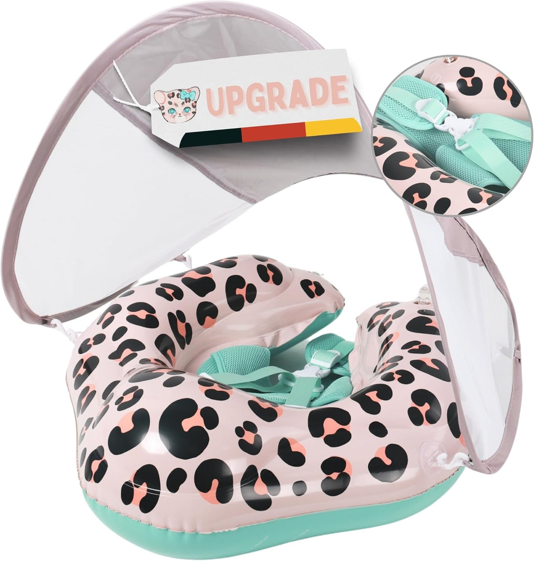 EDWEKIN® Einzigartiger Baby Schwimmring mit Leo Optik | Innovative Baby Schwimmhilfe mit Sonnenschut
