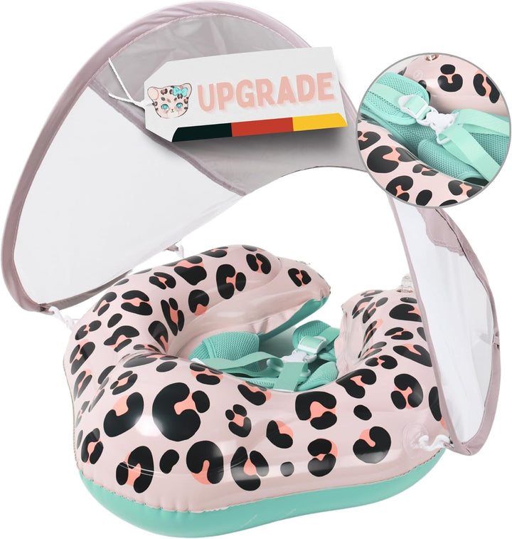 EDWEKIN® Einzigartiger Baby Schwimmring mit Leo Optik | Innovative Baby Schwimmhilfe mit Sonnenschut