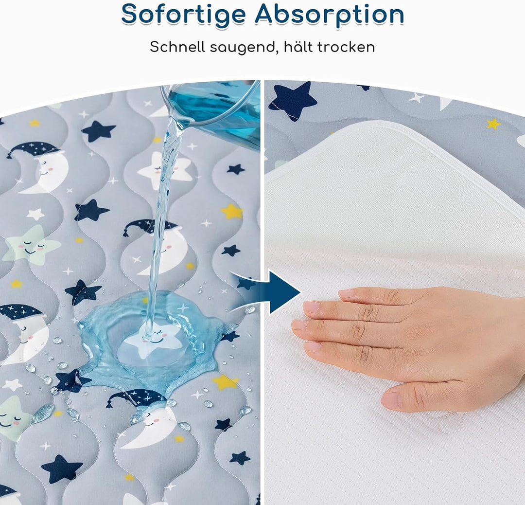2er-Pack Bettunterlage Wasserdicht Kinder, Waschbar PIPI Unterlage Bett Kinder, Betteinlage Inkontin