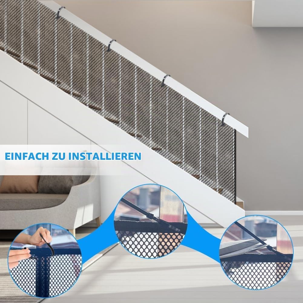 300x90cm Kinder Treppen Sicherheitsnetz, Baby Balkon Geländer Treppenhaus Sicherheitsnetz, Verdicken