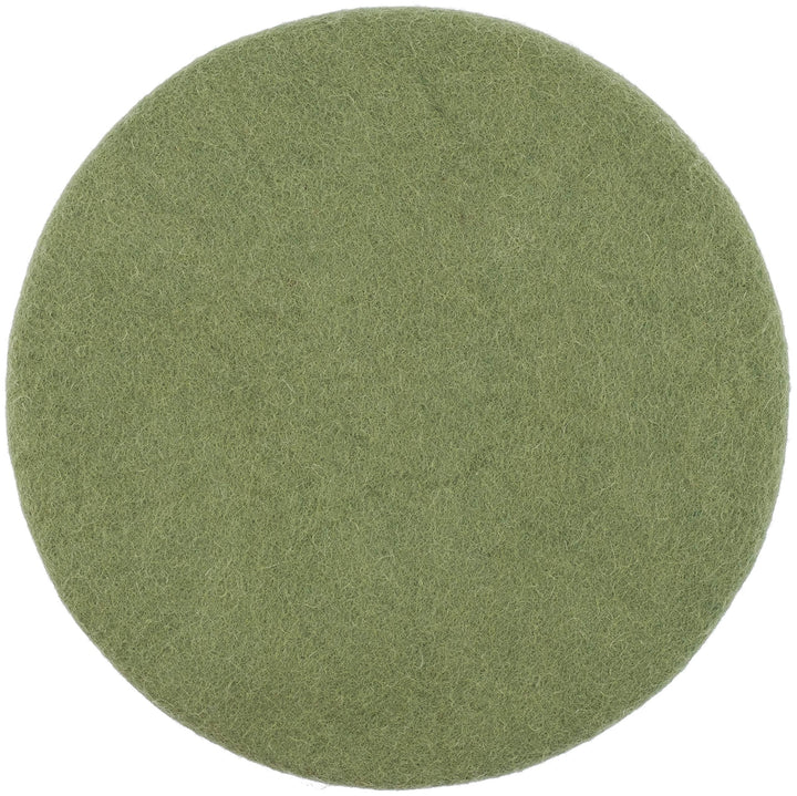 myfelt Flache Filz Sitzauflage, Filz Stuhlauflage - Kaspar - rund, Ø 36 cm, Dunkelgrün, Dunkelgrün