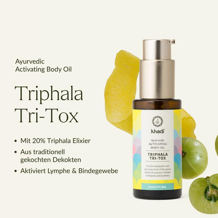 khadi TRIPHALA TRI-TOX Ayurvedisches Activating Body Oil - Haut- & Körper-Öl - Spüre Deine Leichtigk