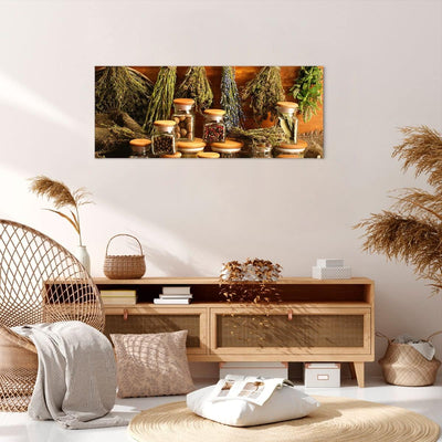 Wandbilder Dekoration Wohnzimmer Aromatisch duft flasche kräuter Panorama Bilder auf Leinwand 120x50