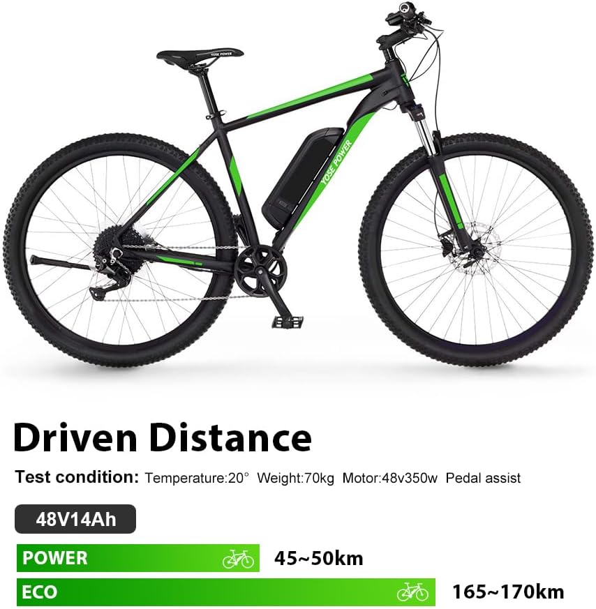 YOSE POWER Ebike Akku 48V 11.6Ah/14Ah SF-06S Batterie JCEB480-11.6 für 48V 250W / 350W /800W Motor p