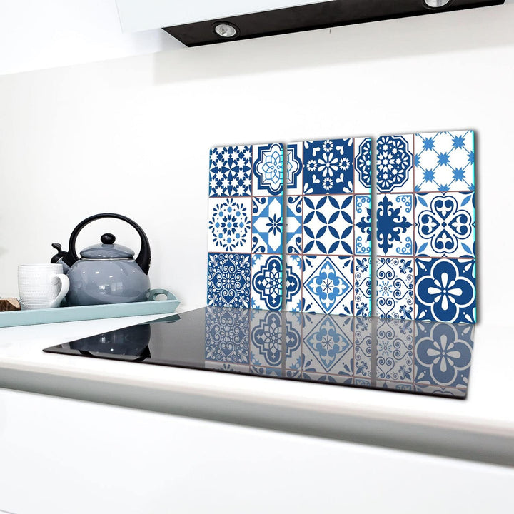 TMK ArtDeko Herdabdeckplatte 3 Teilig 3x30x52 cm - Spritzschutz Herdabdeckung – Herdschutz aus Siche
