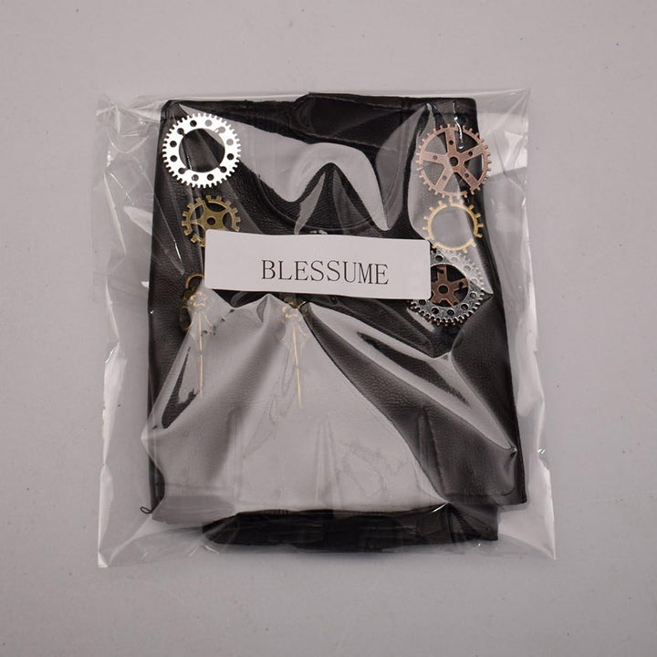 BLESSUME Steampunk Handschuhe Fingerlose Unisex Schwarz