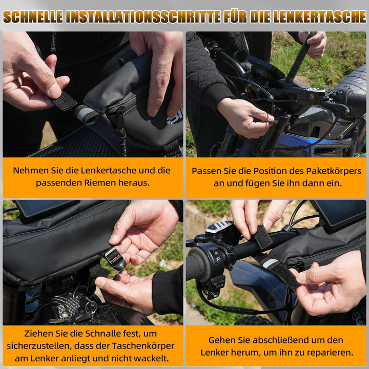 Motorrad Lenkertasche Wasserdicht 22mm/28mm Lenker Aufbewahrungstasche mit Riemen für Surron X/S Tal