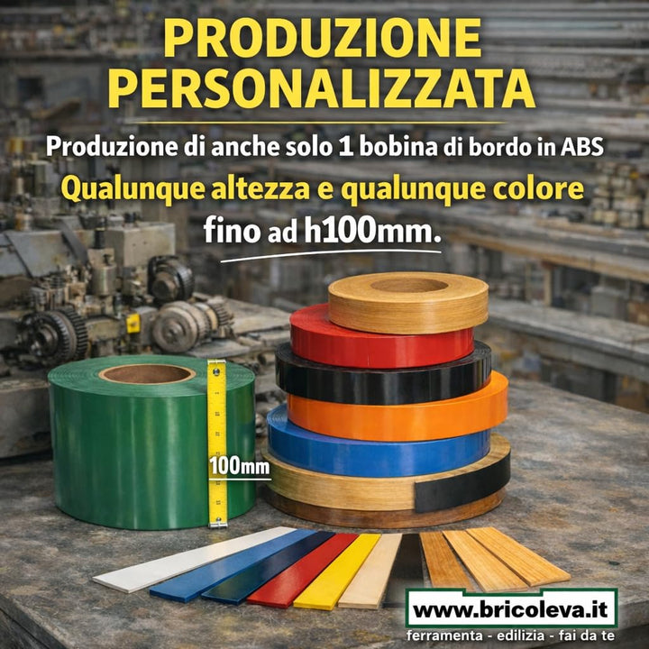 bricoleva.it Rolle für Holz, erhältlich in mehreren Farben aus ABS-Kunststoff für Möbel mit 50 Meter