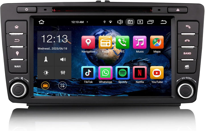 Erisin 8-Kern 4GB RAM 64GB ROM Android 12 Autoradio Bluetooth mit GPS Navi Für Skoda Octavia Yeti Ra