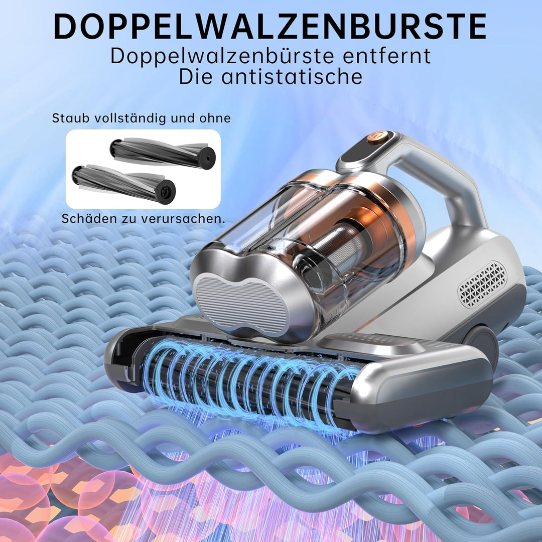 Milbensauger für Matratzen，16Kpa Milbensauger mit UV-Licht, Hochleistungs-Staubsauger | 99,9% Milben
