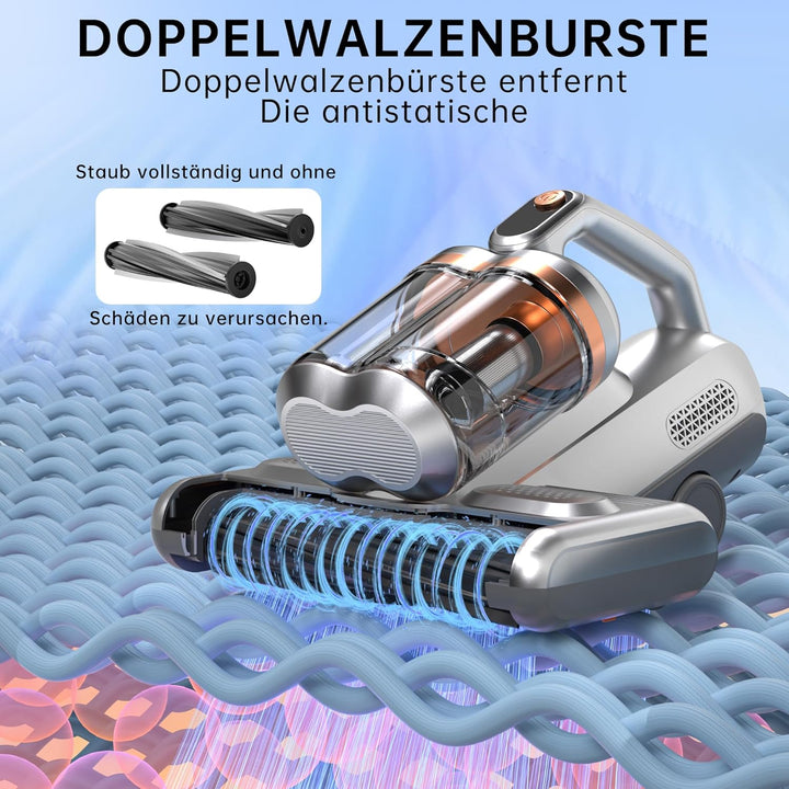 Milbensauger für Matratzen，16Kpa Milbensauger mit UV-Licht, Hochleistungs-Staubsauger | 99,9% Milben