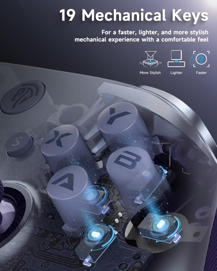 EasySMX X10 PC Controller mit Hall Triggers und Joysticks, Bluetooth Wireless Controller mit mechani