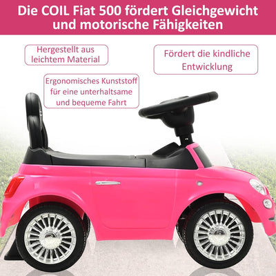 COIL FIAT 500 - Offiziell Lizenziertes Auto mit Kofferraum unter dem Sitz, Schub- und Griffstange, V