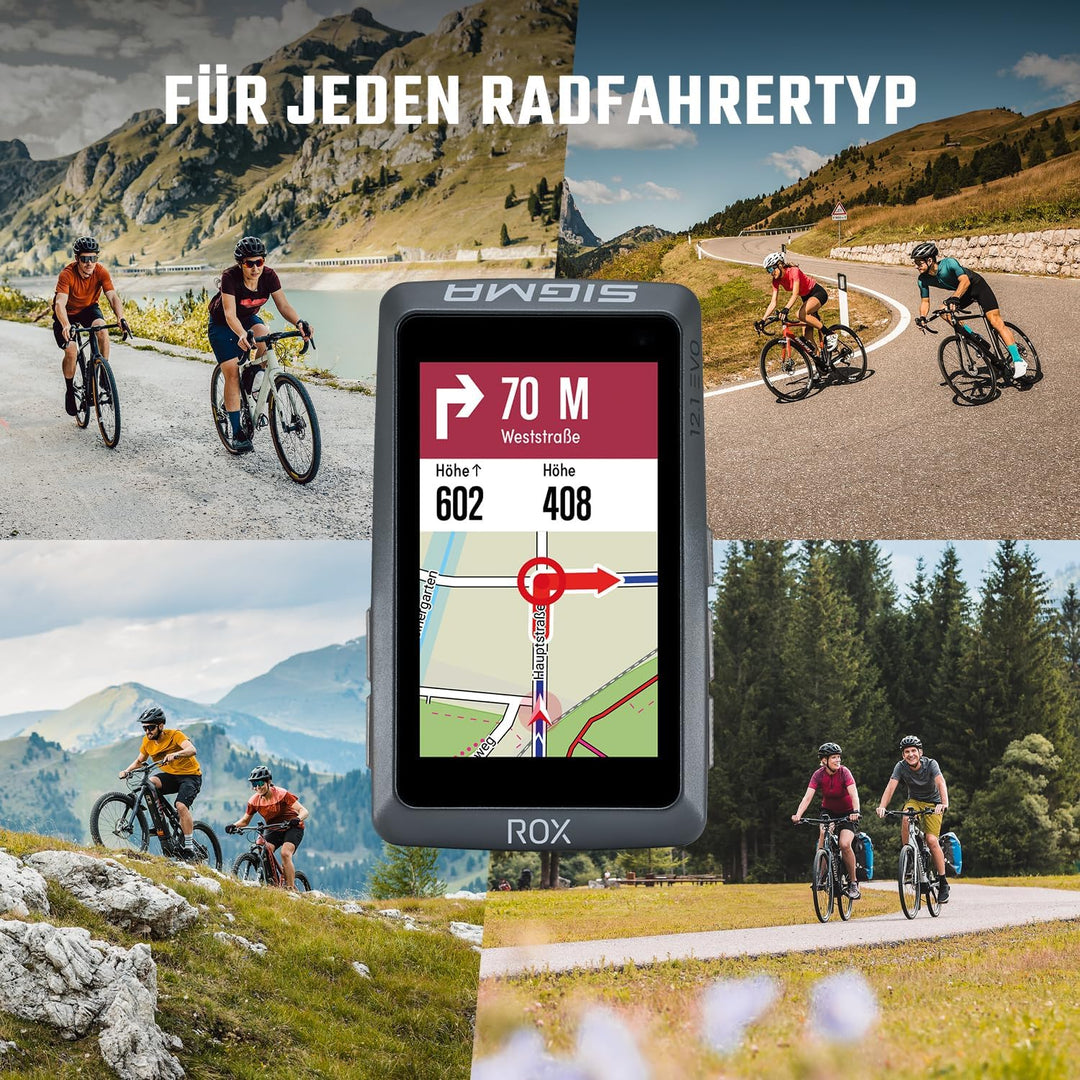 SIGMA Sport ROX 12.1 EVO Fahrradcomputer Kabellos 3" Display Made in Germany Fahrradcomputer GPS mit