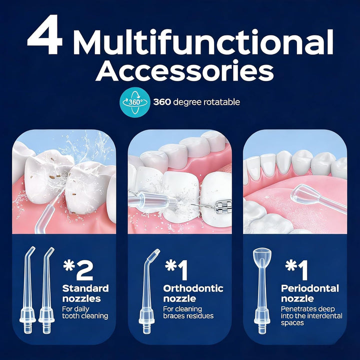 Zahnzwischenraumreiniger Elektrisch, Water Flosser, Wireless Oral Irrigator, Portable Electric Denta