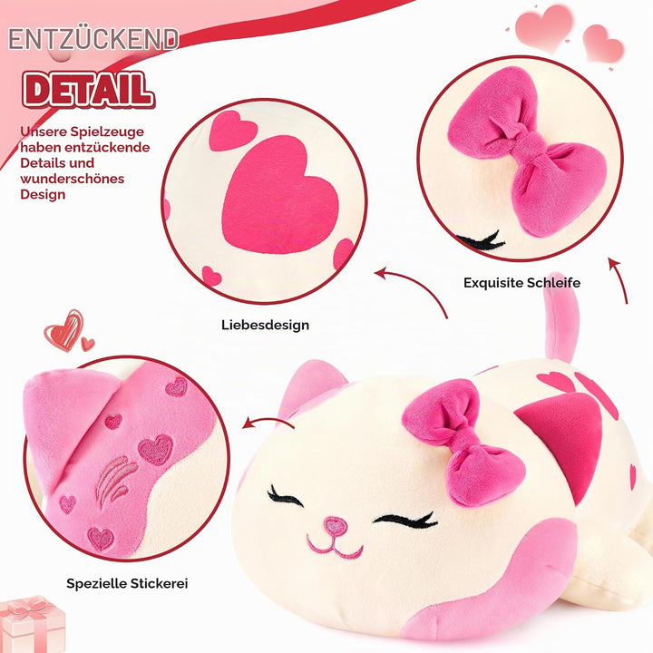 shownicer Plüschtier Katze Kuscheltier Stofftier Kawaii Katze Plüsch Kissen Spielzeug Kätzchen Plüsc