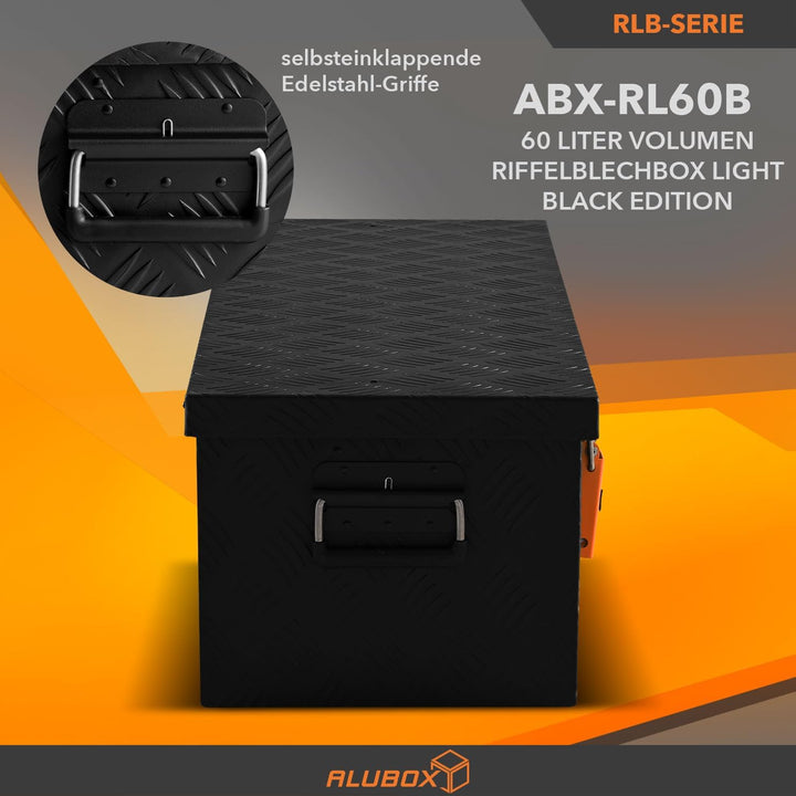 alubox Werkzeugkiste Riffelblech ABX-RL60B Aluminium 1,5mm Werkzeugkiste leicht und robust 60 Liter