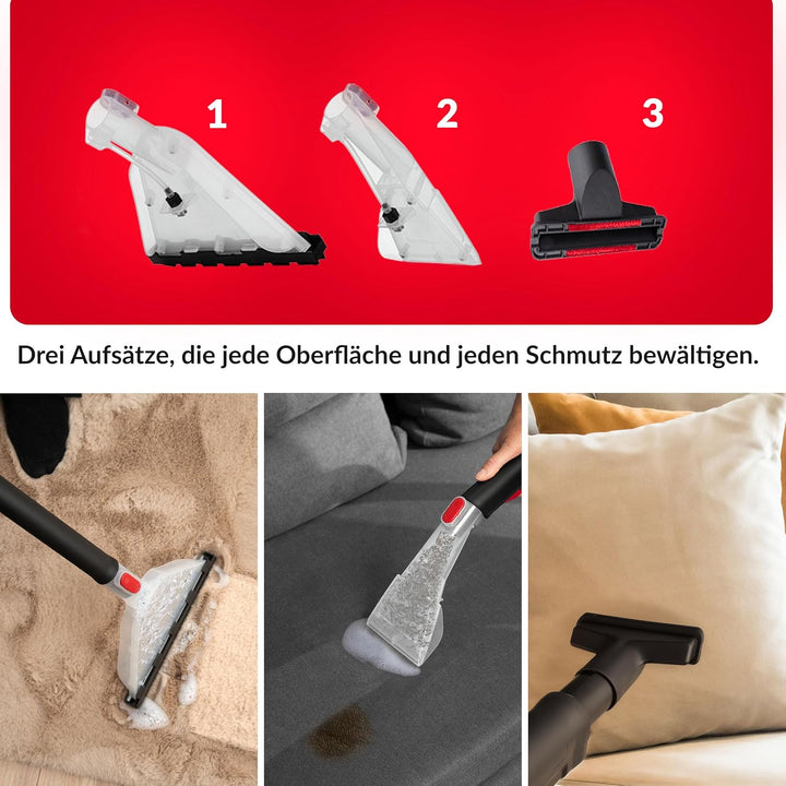 LEHMANN Waschsauger mit 20L-Behälter - 1600W - Polsterreiniger Gerät mit HEPA-Filter - 4,3L Reinigun