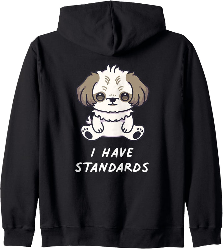 I Have Standards Shih Tzu Kawaii Anime Hund Dog Hundefreunde Kapuzenjacke