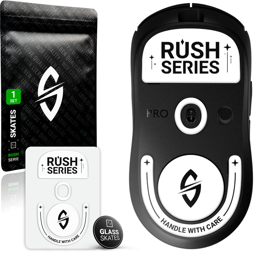 SensoryBoost Rush Glas Glides Set kompatibel mit Logitech G PRO X Superlight 2, G PRO X2 Superstrike